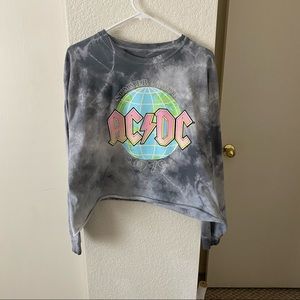 Tie dye AC/DC Cropped Long Sleeve